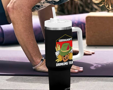 Germany Drinking Team Tumbler With Handle Germany Beer Festivals Oktoberfest Alpine hat Barley