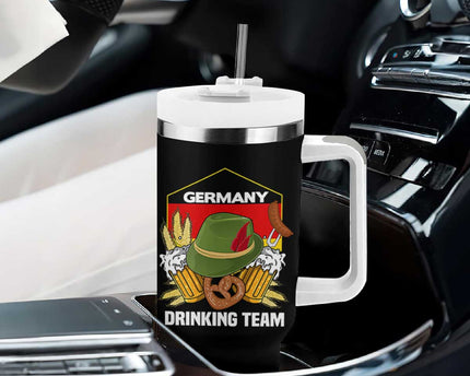 Germany Drinking Team Tumbler With Handle Germany Beer Festivals Oktoberfest Alpine hat Barley