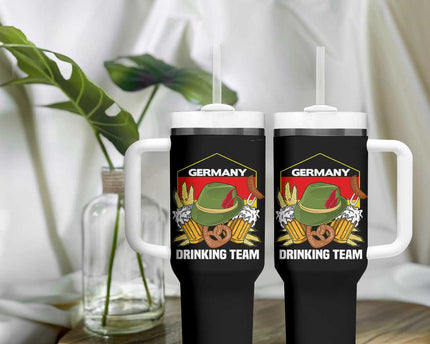 Germany Drinking Team Tumbler With Handle Germany Beer Festivals Oktoberfest Alpine hat Barley
