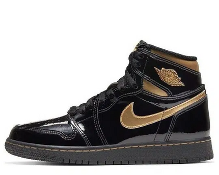Men's Air Jordan 1 High 'Black Metallic Gold’ Shoes