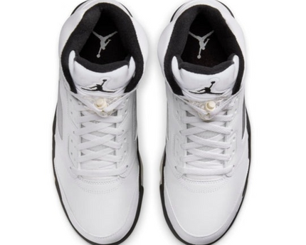 Men's Nike Air Jordan 5 Retro White Black Shoes