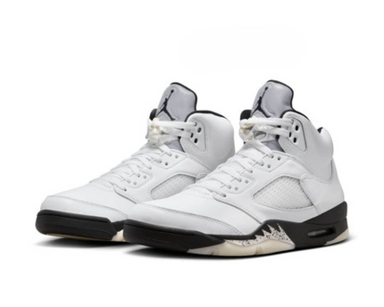 Men's Nike Air Jordan 5 Retro White Black Shoes