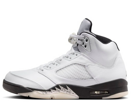 Men's Nike Air Jordan 5 Retro White Black Shoes