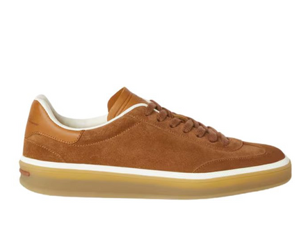 Men's Loro Piana Tennis Walk Brown Suede Sneakers