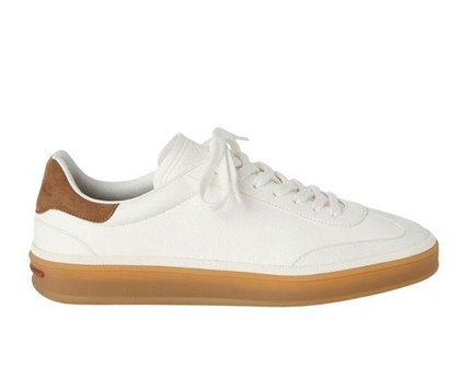 Men's Loro Piana Tennis Walk White Brown Sneakers