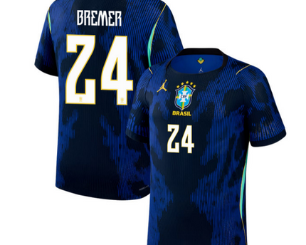 Gleison Bremer Brazil National Team 2026 Away Jersey - Blue