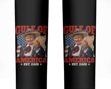 Gulf Of USA 2025 Skinny Tumbler USA American Flag Trump Gulf Mexico