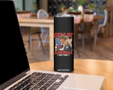 Gulf Of USA 2025 Skinny Tumbler USA American Flag Trump Gulf Mexico