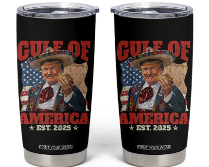 Gulf Of USA 2025 Tumbler Cup USA American Flag Trump Gulf Mexico