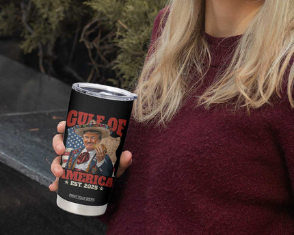 Gulf Of USA 2025 Tumbler Cup USA American Flag Trump Gulf Mexico