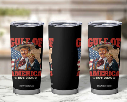 Gulf Of USA 2025 Tumbler Cup USA American Flag Trump Gulf Mexico