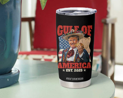 Gulf Of USA 2025 Tumbler Cup USA American Flag Trump Gulf Mexico