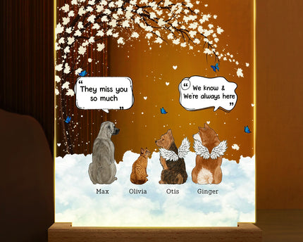 They Still Talk About You - Memorial Gift For Pet Lovers - Personalized 3D Led Light Wooden Base