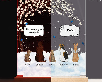 They Still Talk About You - Memorial Gift For Pet Lovers - Personalized 3D Led Light Wooden Base