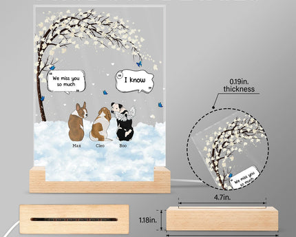 They Still Talk About You - Memorial Gift For Pet Lovers - Personalized 3D Led Light Wooden Base