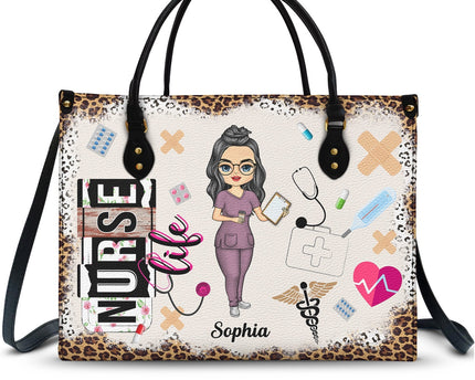 Nurse Life - Gift For Nurse - Personalized Leather Bag