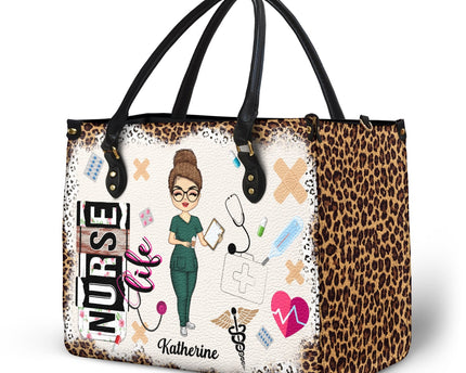 Nurse Life - Gift For Nurse - Personalized Leather Bag