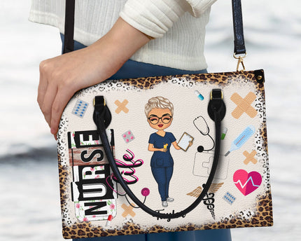 Nurse Life - Gift For Nurse - Personalized Leather Bag