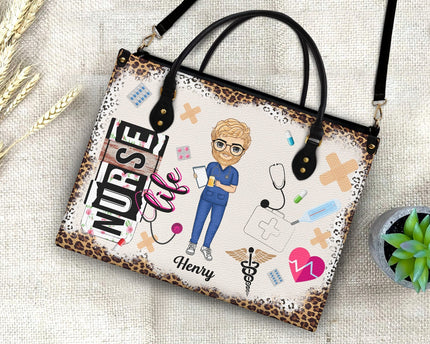 Nurse Life - Gift For Nurse - Personalized Leather Bag