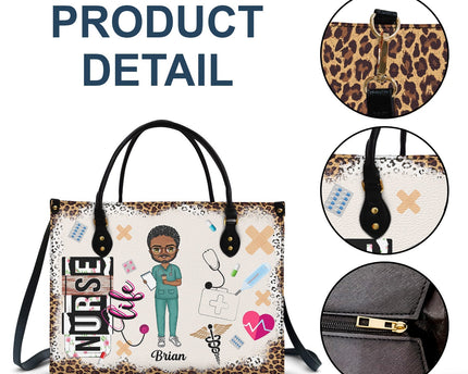 Nurse Life - Gift For Nurse - Personalized Leather Bag