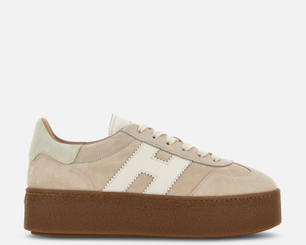 Men's Hogan Cool Suede Platform Beige Sneakers