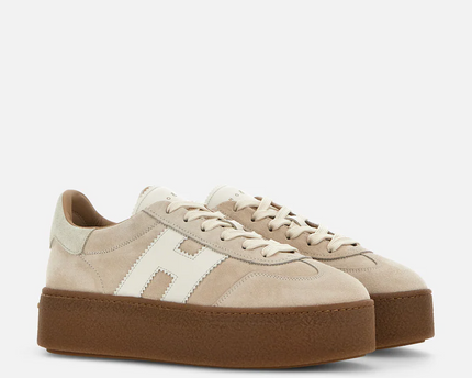 Men's Hogan Cool Suede Platform Beige Sneakers