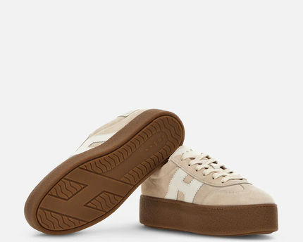 Men's Hogan Cool Suede Platform Beige Sneakers