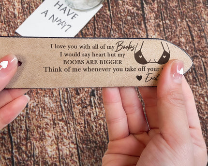 I Love You With All Of My Boobs - Personalized Engraved Leather Belt