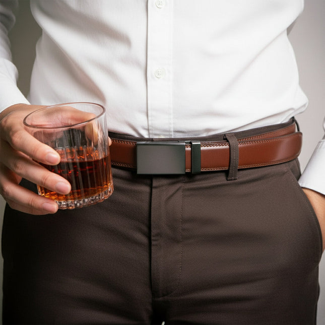 I Sucked It So It's Mine Naughty - Personalized Leather Belt With Engraved Buckle