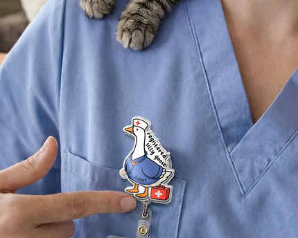 Registered Silly Goose Nurse - Personalized Badge Reel