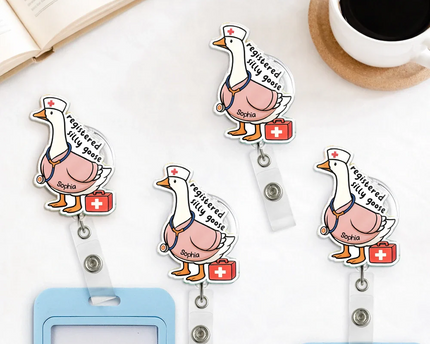 Registered Silly Goose Nurse - Personalized Badge Reel