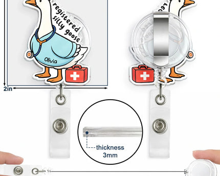 Registered Silly Goose Nurse - Personalized Badge Reel