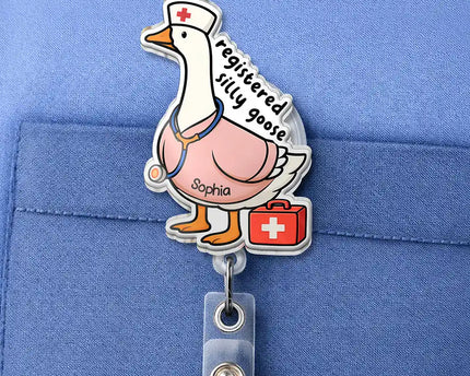 Registered Silly Goose Nurse - Personalized Badge Reel