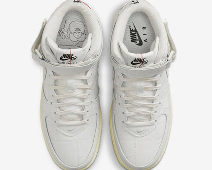 Men's Nike Air Force 1 Mid White Canvas Shoes