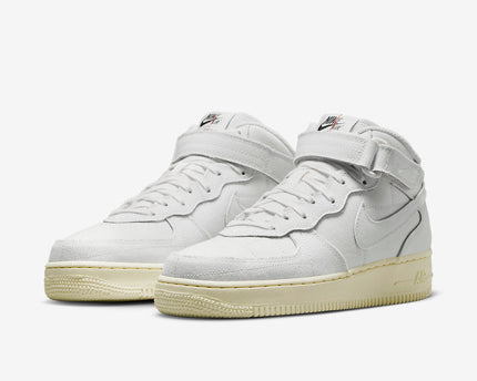 Men's Nike Air Force 1 Mid White Canvas Shoes