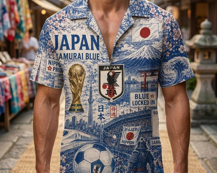 Japan Samurai Blue World Cup 2026 Limited Edition Hawaiian Shirt