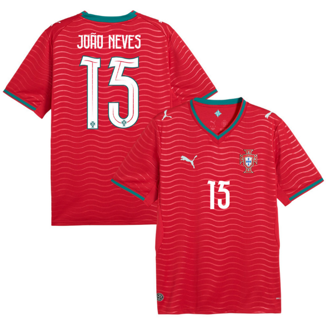 Joao Neves Portugal National Team 2026 Home Jersey - Red