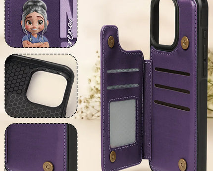 Job Title 3D Effect Nurse - Personalized Leather Flip Wallet Phone Case
