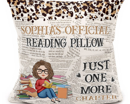 Just One More Chapter - Personalized Pocket Pillow (Insert Included) - Gift For Daughter