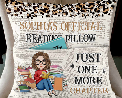 Just One More Chapter - Personalized Pocket Pillow (Insert Included) - Gift For Daughter
