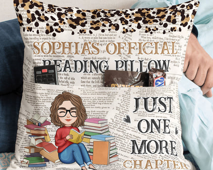 Just One More Chapter - Personalized Pocket Pillow (Insert Included) - Gift For Daughter