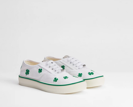 Men's Dior Saltwind Green Dior Clover Motif Sneakers