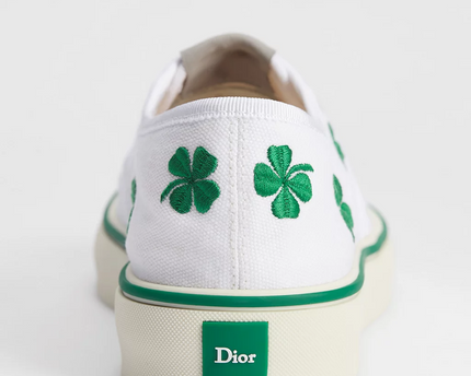 Men's Dior Saltwind Green Dior Clover Motif Sneakers