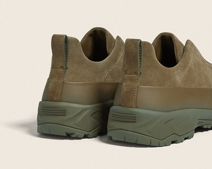 Men's Zegna Triple Stitch™ Monte Khaki Suede Sneakers