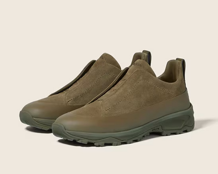 Men's Zegna Triple Stitch™ Monte Khaki Suede Sneakers