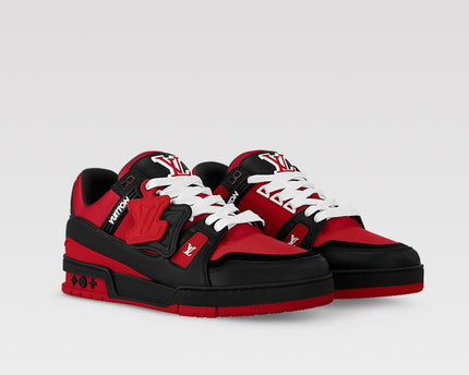 Men's Louis Vuitton Trainer Black Red Sneakers