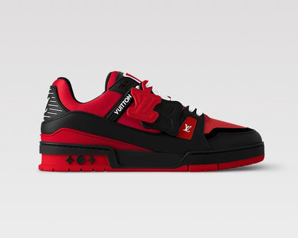 Men's Louis Vuitton Trainer Black Red Sneakers