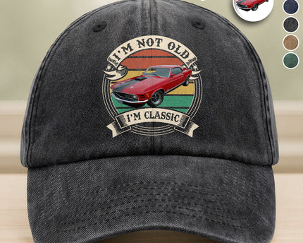 This Is How I Roll - Custom Car Photo Route 66 Vintage Washed Denim Baseball Cap