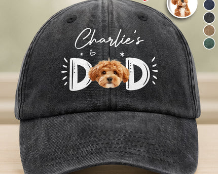 Custom Photo Dog Cat - Dog Mom Cat Mom Washed Denim Baseball Cap