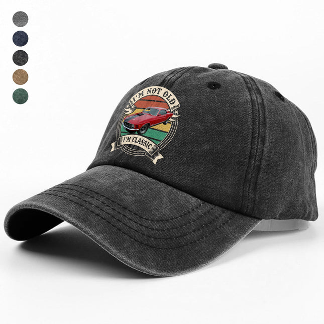 This Is How I Roll - Custom Car Photo Route 66 Vintage Washed Denim Baseball Cap